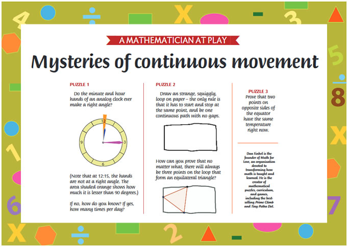 A Mathematician at Play 12: Mysteries of Continuous Movement